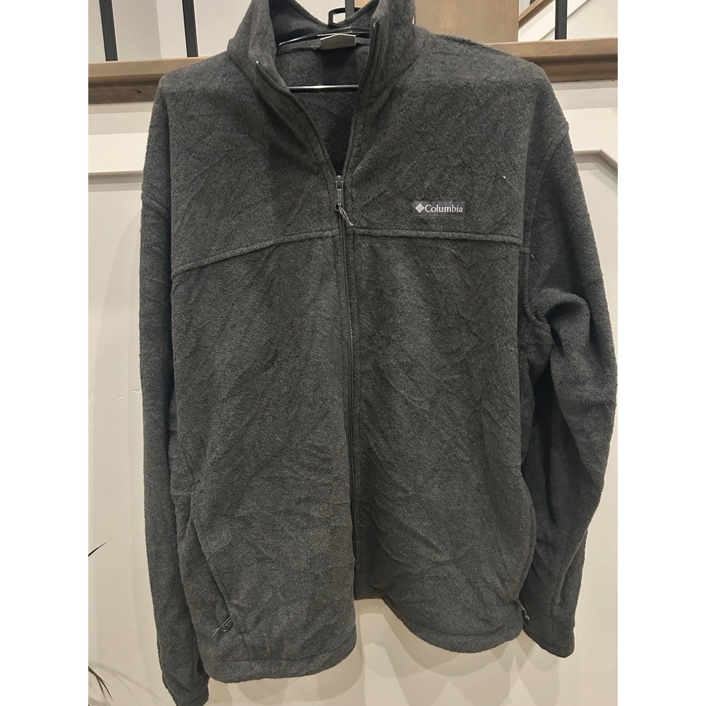 Columbia Steens Mountain Full Zip Fleece Jacket Mens XL Charcoal Gray Outdoor
